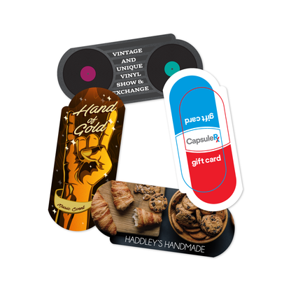 Custom Plastic 3.7" x 1.6" Two Rounded Edge Cards