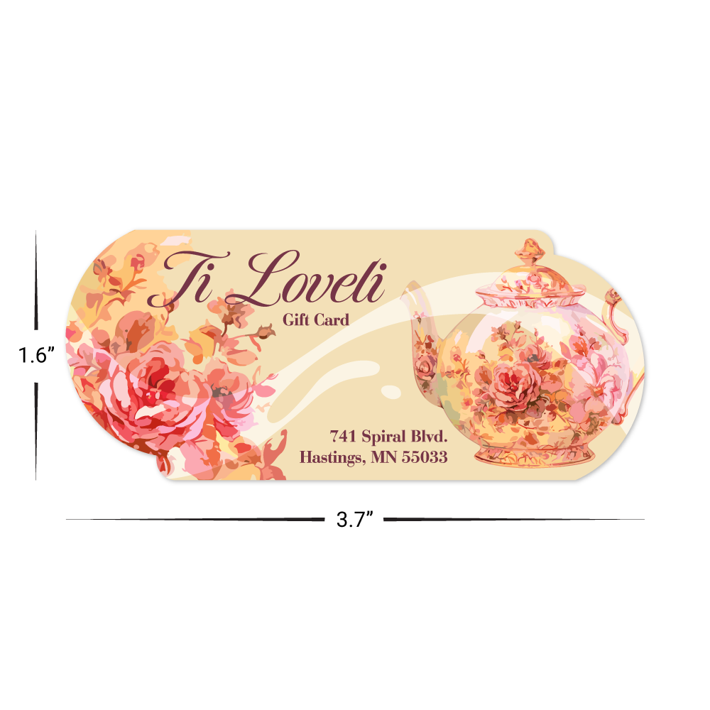 Custom Plastic 3.7" x 1.6" Two Rounded Edge Cards