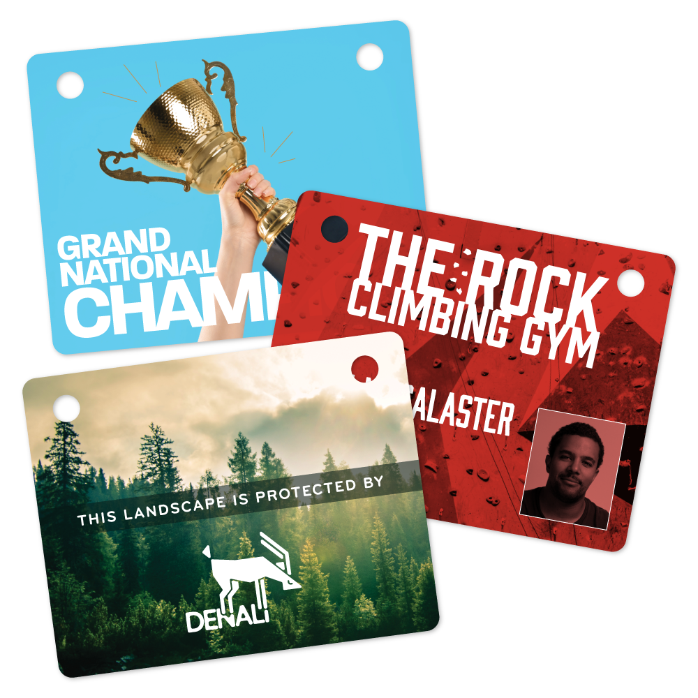 Custom Plastic 3.5" x 2.75" Two Hole Tags