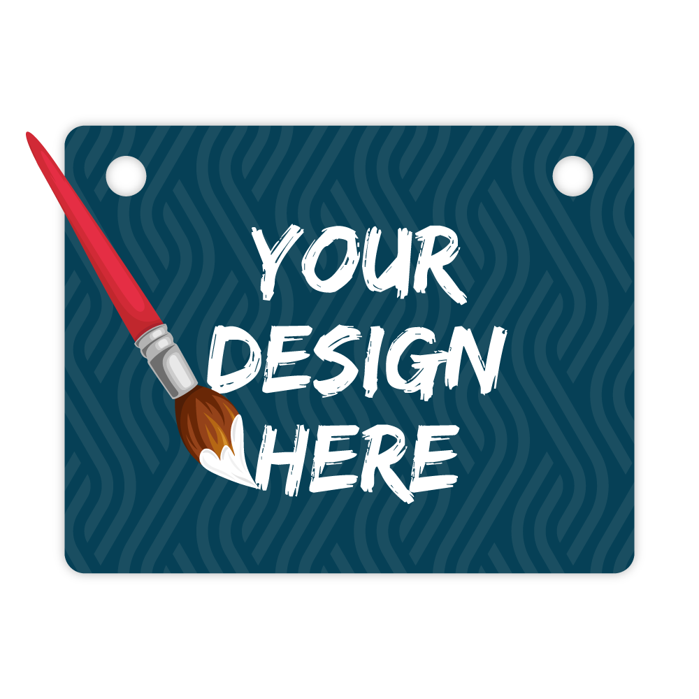 Custom Plastic 3.5" x 2.75" Two Hole Tags