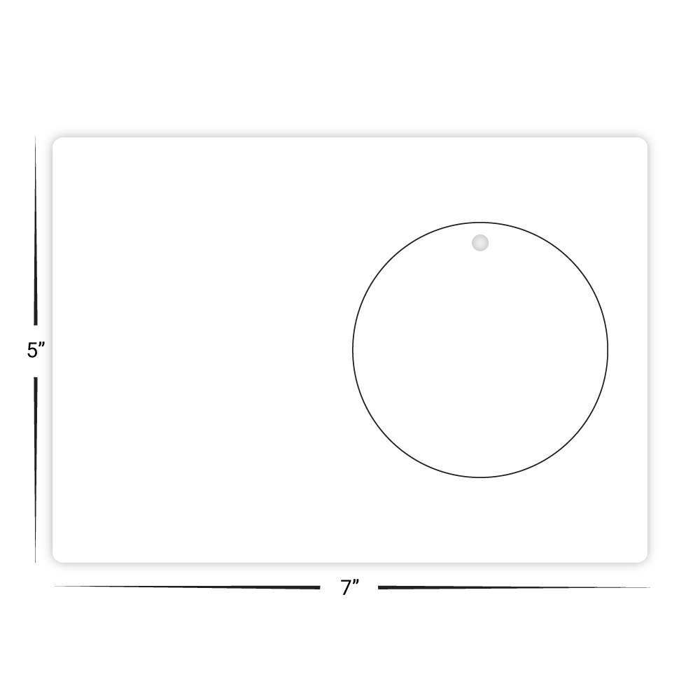 Custom Plastic 5" x 7" Card with Punch-Out Circle Key Tag Combo