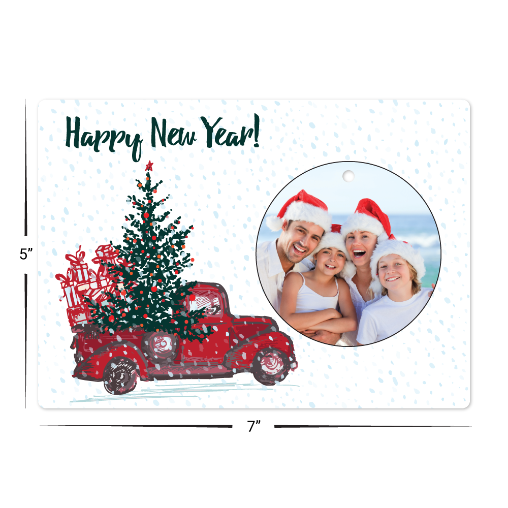 Custom Plastic 5" x 7" Card with Punch-Out Circle Key Tag Combo
