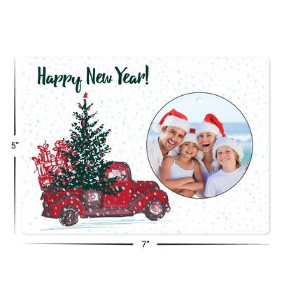 Custom Plastic 5" x 7" Card with Punch-Out Circle Key Tag Combo
