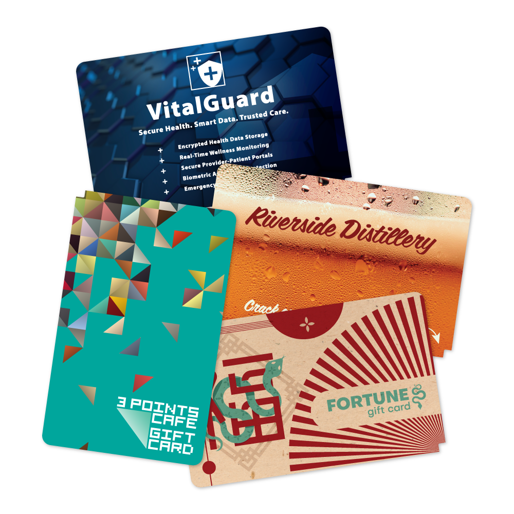 Custom Plastic 3.375" x 2.125" Corner Notch Cards