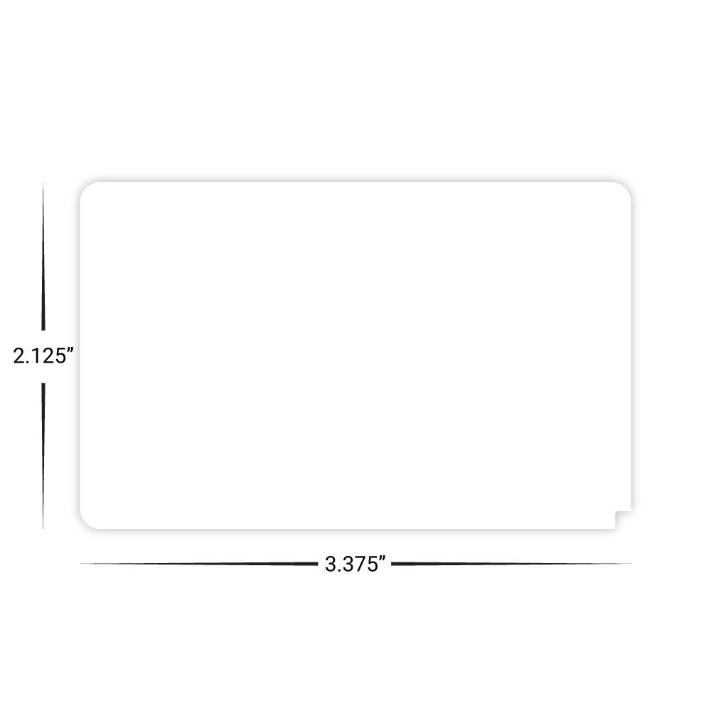Custom Plastic 3.375" x 2.125" Corner Notch Cards
