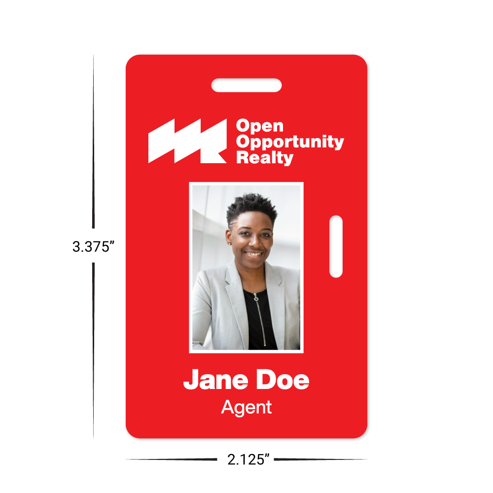 Custom Plastic 3.375" x 2.125" Two Slot Badges