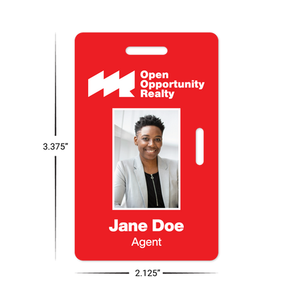 Custom Plastic 3.375" x 2.125" Two Slot Badges