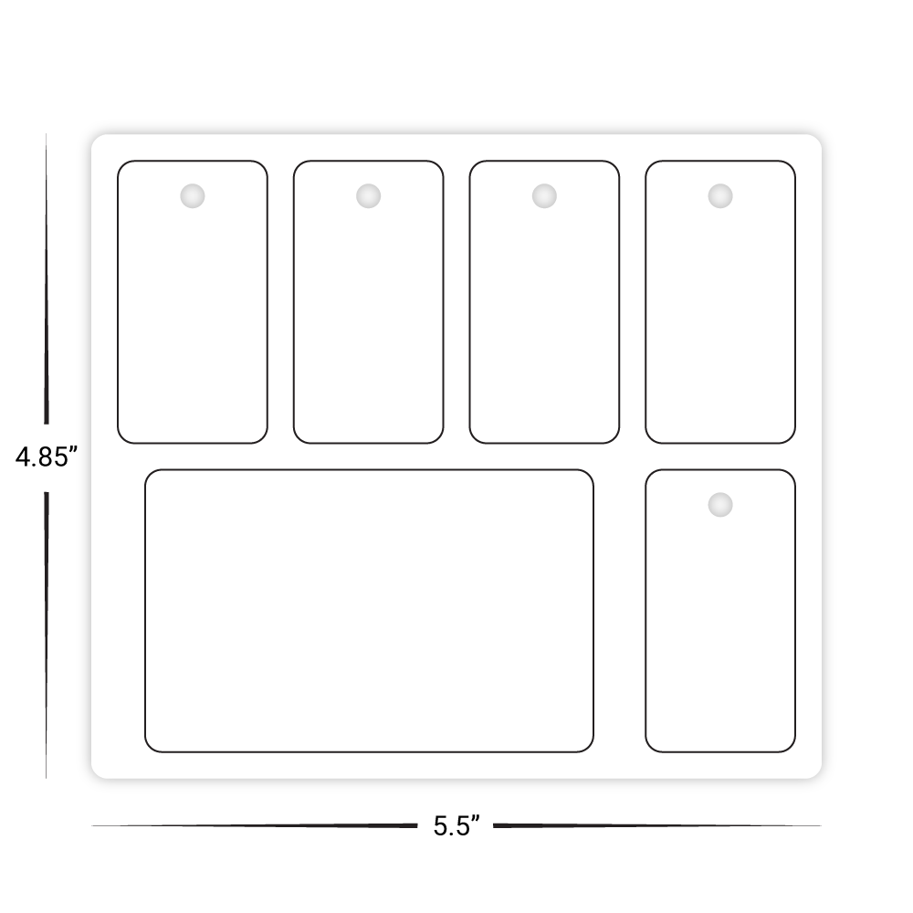 Custom Plastic 5 Punch-Out Key Tag and 1 Card Combo
