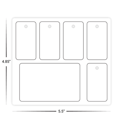 Custom Plastic 5 Punch-Out Key Tag and 1 Card Combo