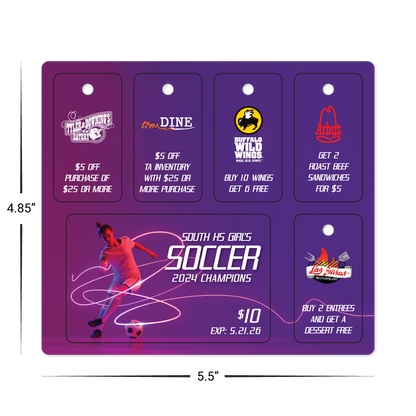 Custom Plastic 5 Punch-Out Key Tag and 1 Card Combo