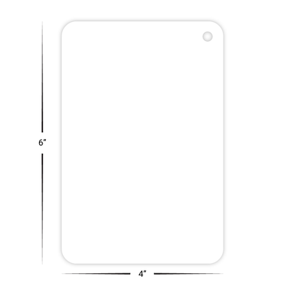 Custom Plastic 4" x 6" Rounded Tags with Hole