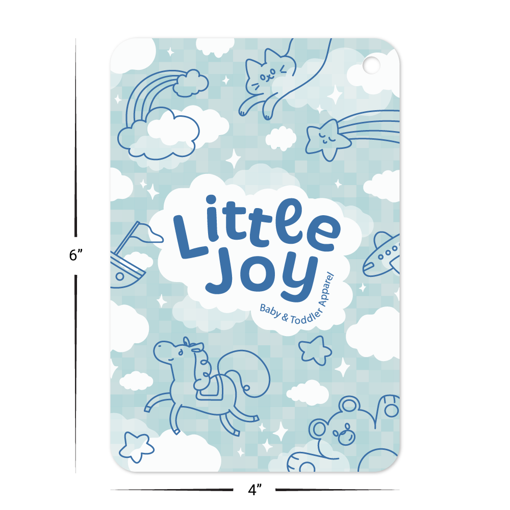 Custom Plastic 4" x 6" Rounded Tags with Hole