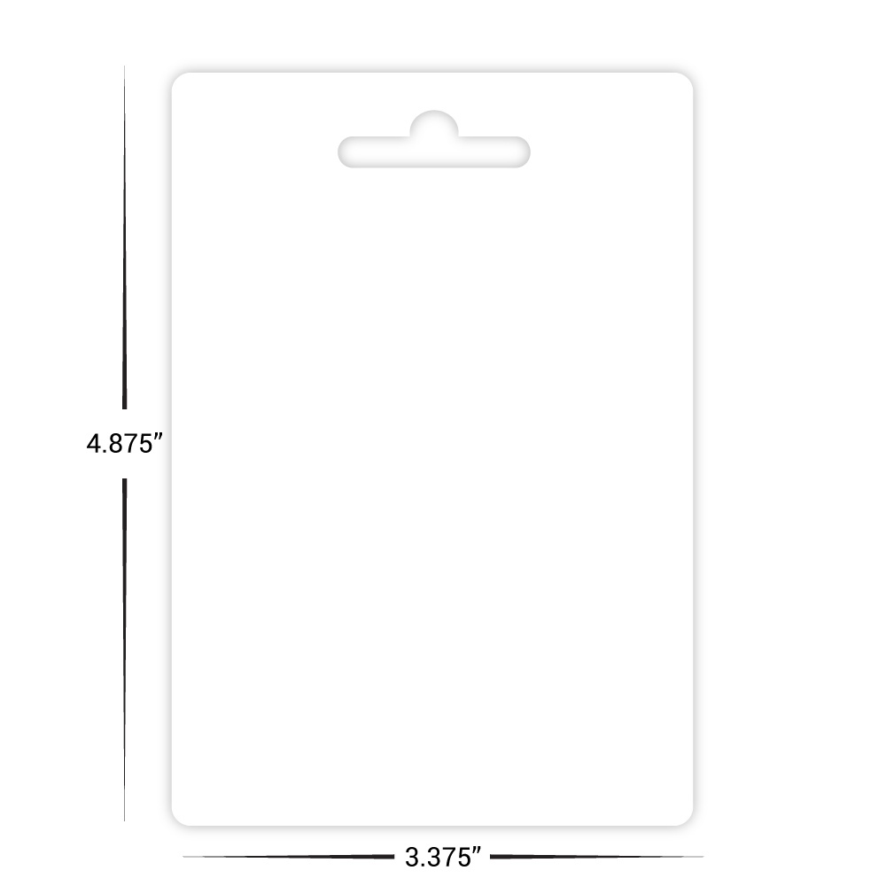 Custom Plastic 3.375" x 4.875" Cards with Sombrero Punch-Out Hanger