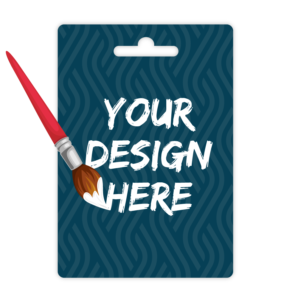 Custom Plastic 3.375" x 4.875" Cards with Sombrero Punch-Out Hanger