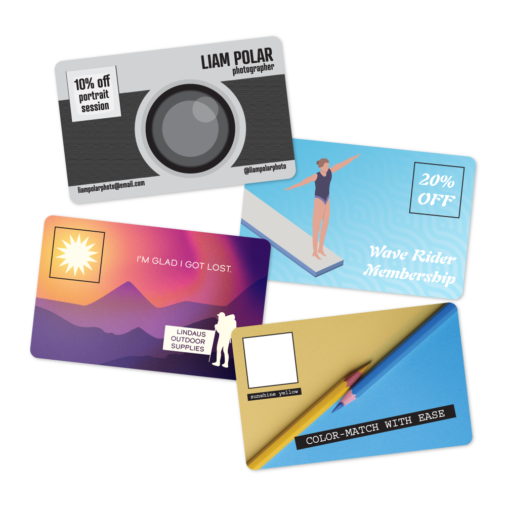 Custom Plastic 3.375" x 2.125" Cards with Punch-Out Square