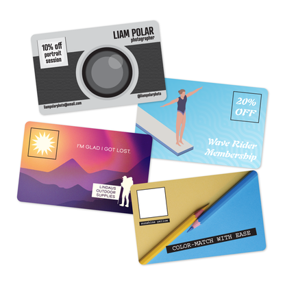 Custom Plastic 3.375" x 2.125" Cards with Punch-Out Square
