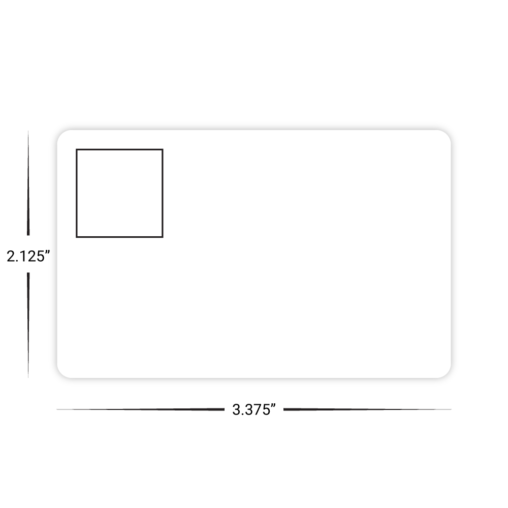 Custom Plastic 3.375" x 2.125" Cards with Punch-Out Square