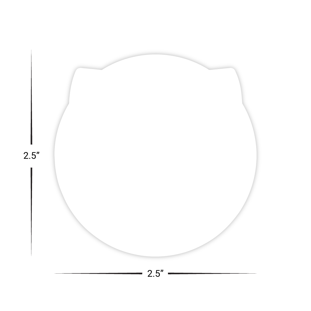 Custom Plastic 2.5" x 2.5" Cat Face Shape Cards