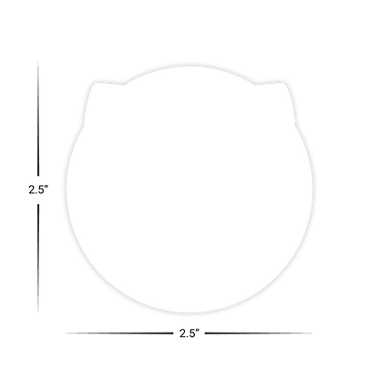 Custom Plastic 2.5" x 2.5" Cat Face Shape Cards