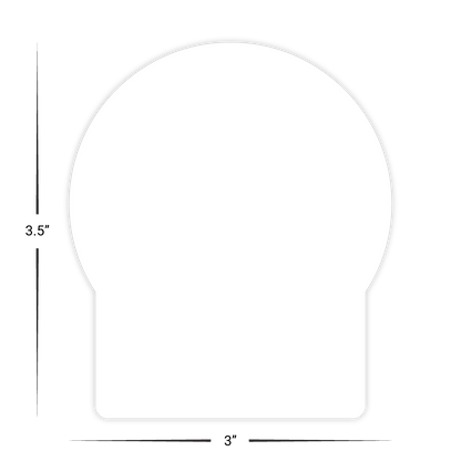 Custom Plastic 3" x 3.5" Snow Globe Shape Cards