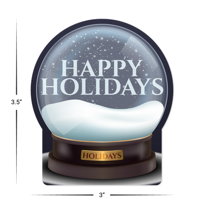Custom Plastic 3" x 3.5" Snow Globe Shape Cards
