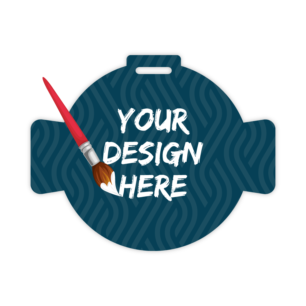 Custom Plastic 4.003" x 3.203" Circle Badges with Center Banner