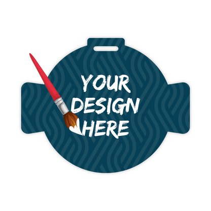 Custom Plastic 4.003" x 3.203" Circle Badges with Center Banner