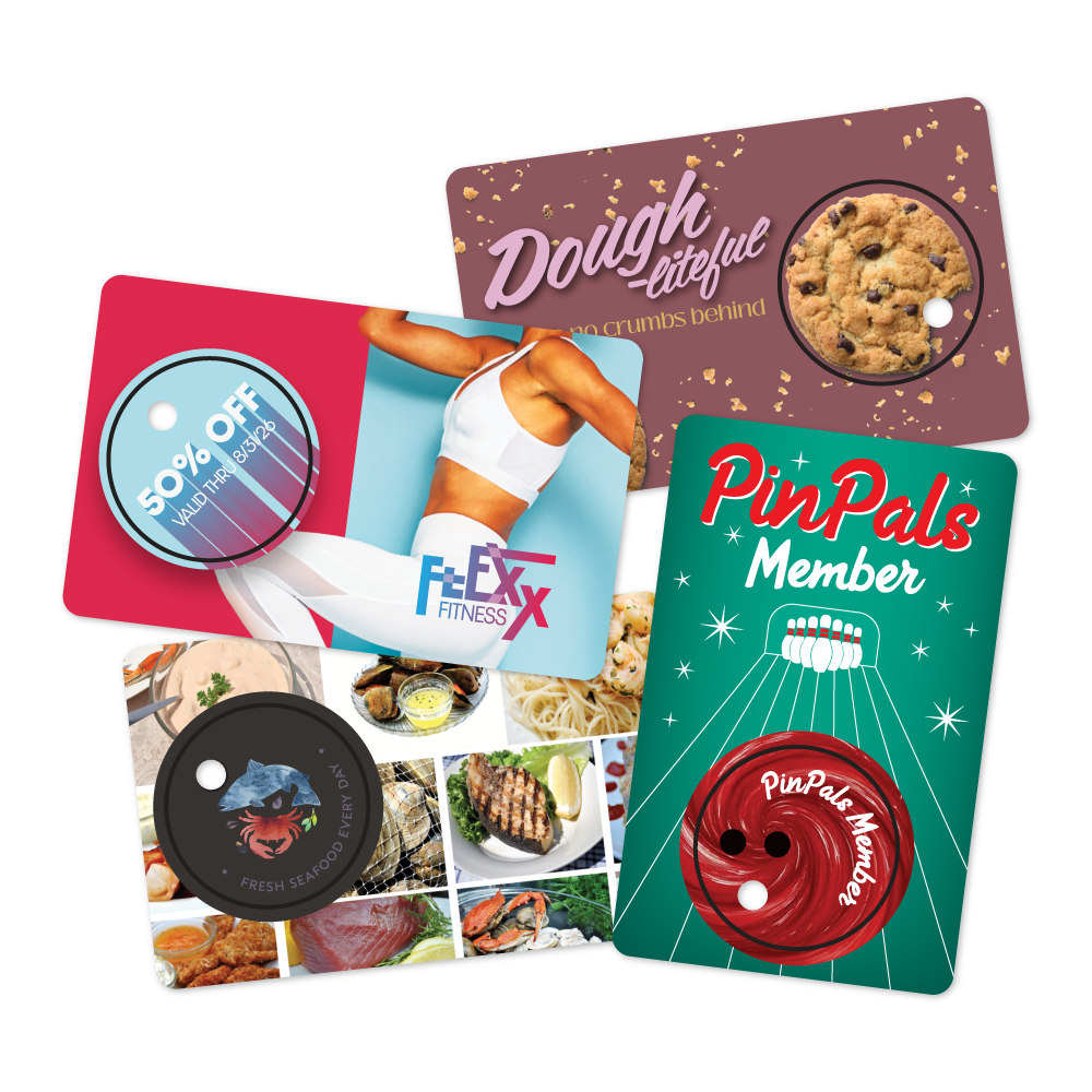Custom Plastic 3.375" x 2.125" Punch-Out Circle Key Tag and Card Combo