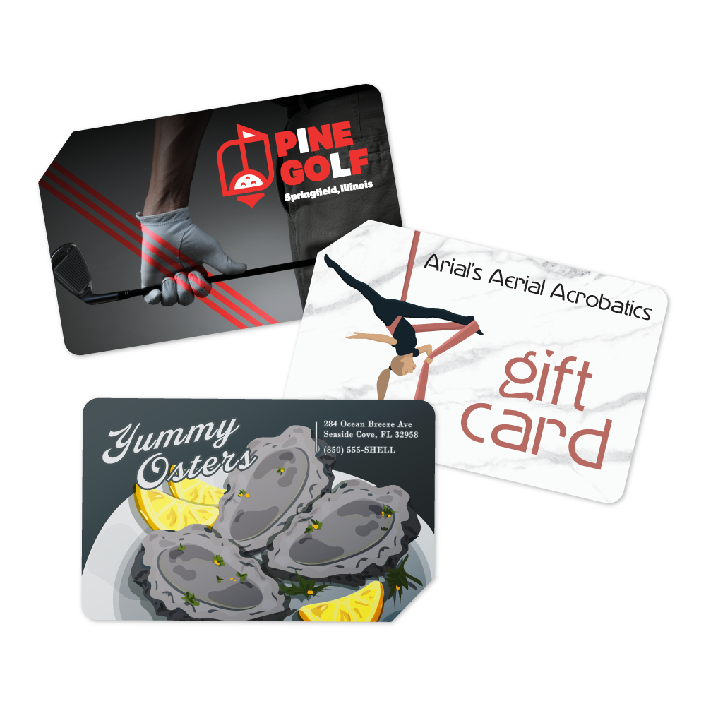Custom Plastic 3.375" x 2.125" Clipped Corner Cards