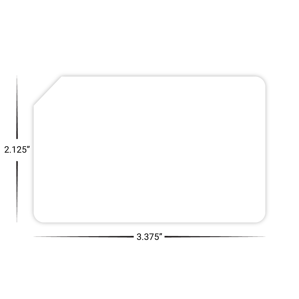 Custom Plastic 3.375" x 2.125" Clipped Corner Cards