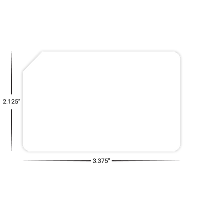 Custom Plastic 3.375" x 2.125" Clipped Corner Cards