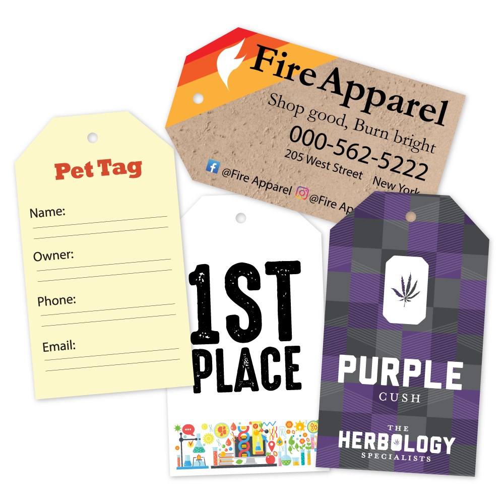 Custom Plastic 3.5" x 2" Clothing Tag