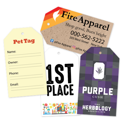 Custom Plastic 3.5" x 2" Clothing Tag
