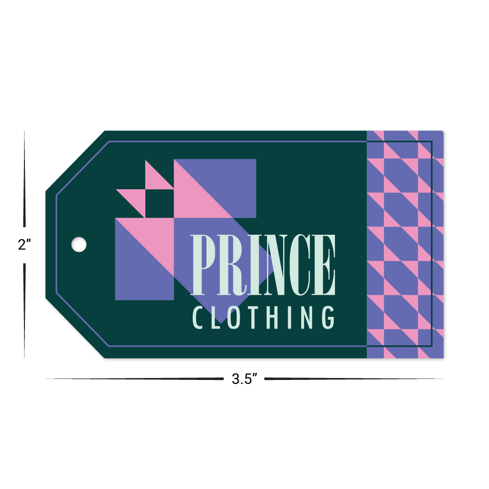 Custom Plastic 3.5" x 2" Clothing Tag