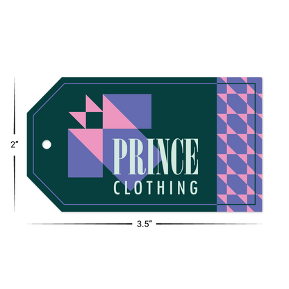 Custom Plastic 3.5" x 2" Clothing Tag