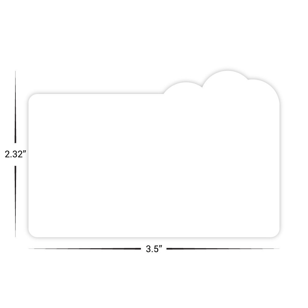 Custom Plastic 3.5" x 2.32" Cards with Cloud Corner