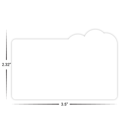 Custom Plastic 3.5" x 2.32" Cards with Cloud Corner