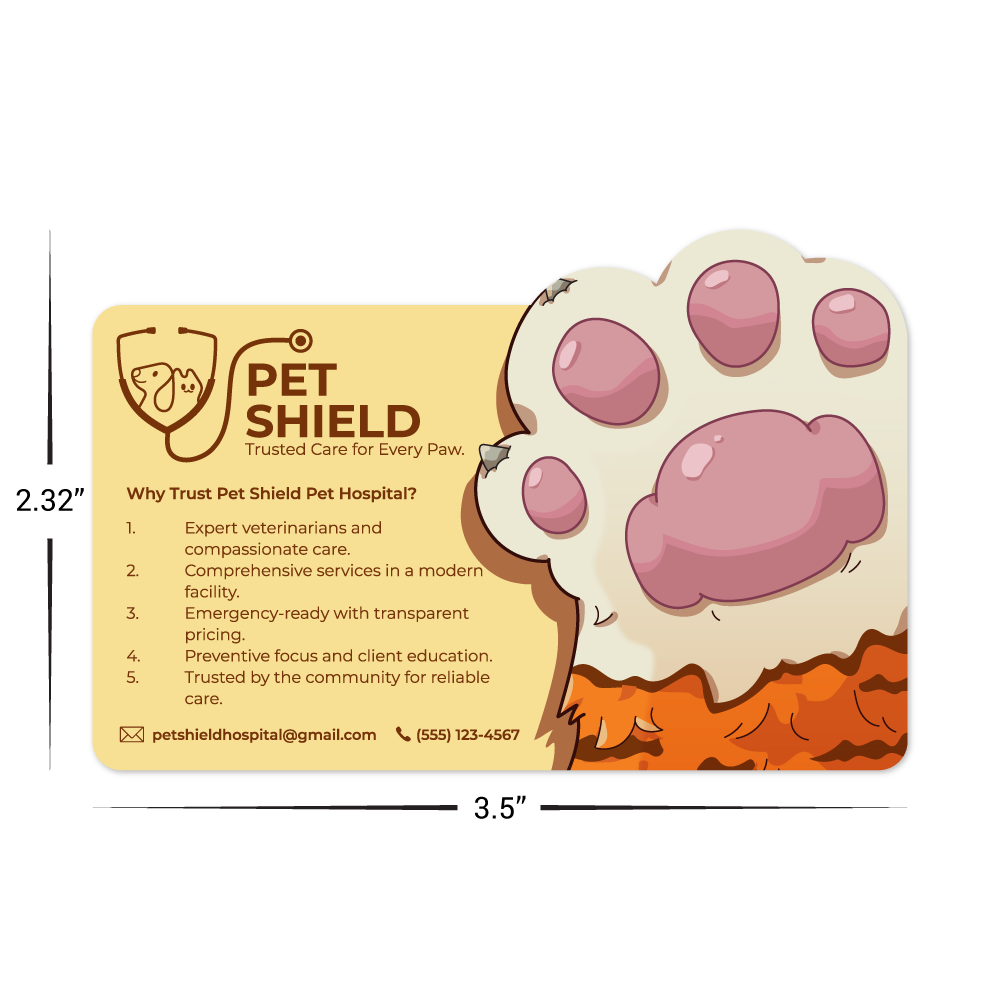 Custom Plastic 3.5" x 2.32" Cards with Cloud Corner