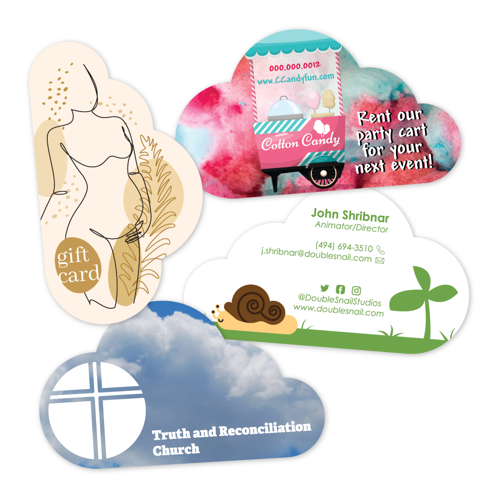Custom Plastic 3.375" x 2.125" Cloud Cards