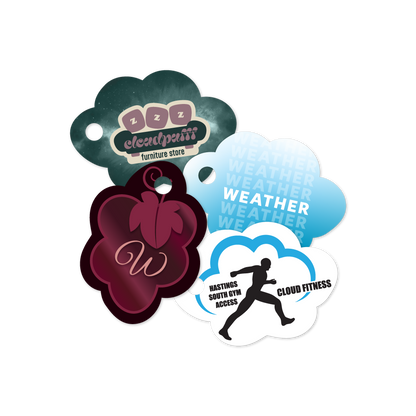 Custom Plastic 1.75" x 1.25" Cloud Shape Key Tags