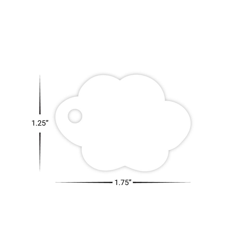 Custom Plastic 1.75" x 1.25" Cloud Shape Key Tags