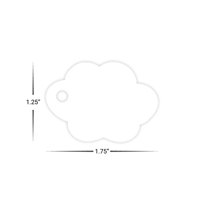 Custom Plastic 1.75" x 1.25" Cloud Shape Key Tags