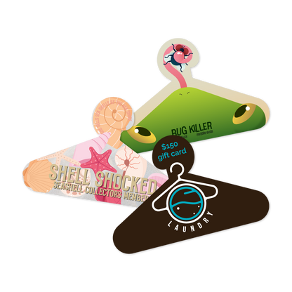 Custom Plastic 3.62" x 2.375" Coat Hanger Shape Cards