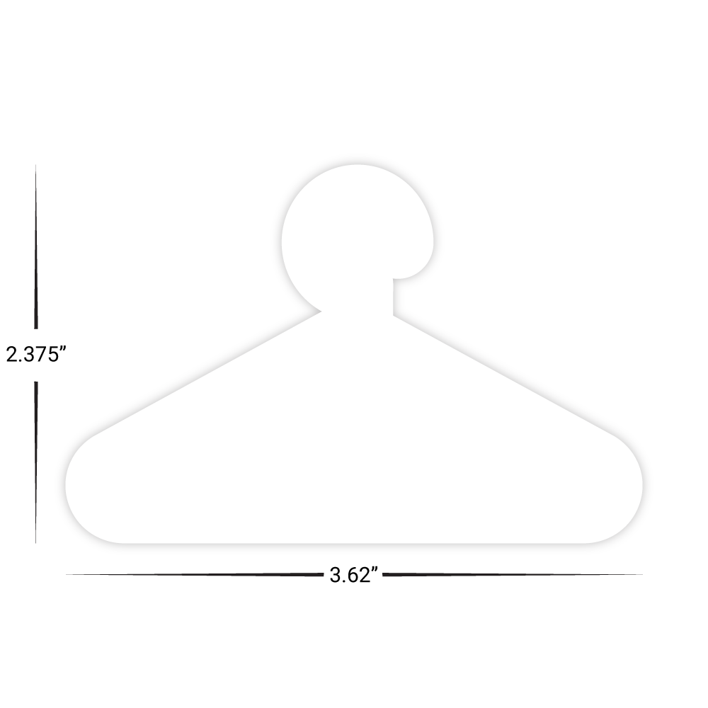 Custom Plastic 3.62" x 2.375" Coat Hanger Shape Cards