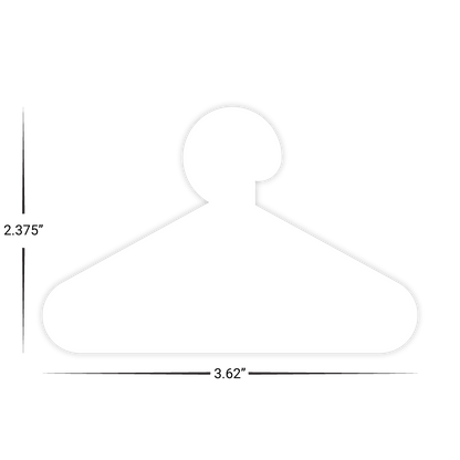 Custom Plastic 3.62" x 2.375" Coat Hanger Shape Cards