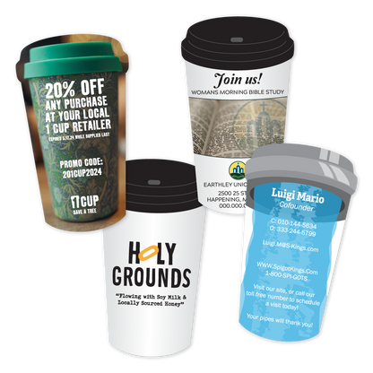 Custom Plastic 2" x 3.5" Coffee Cup Cards