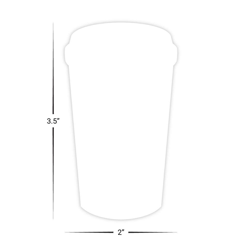 Custom Plastic 2" x 3.5" Coffee Cup Cards
