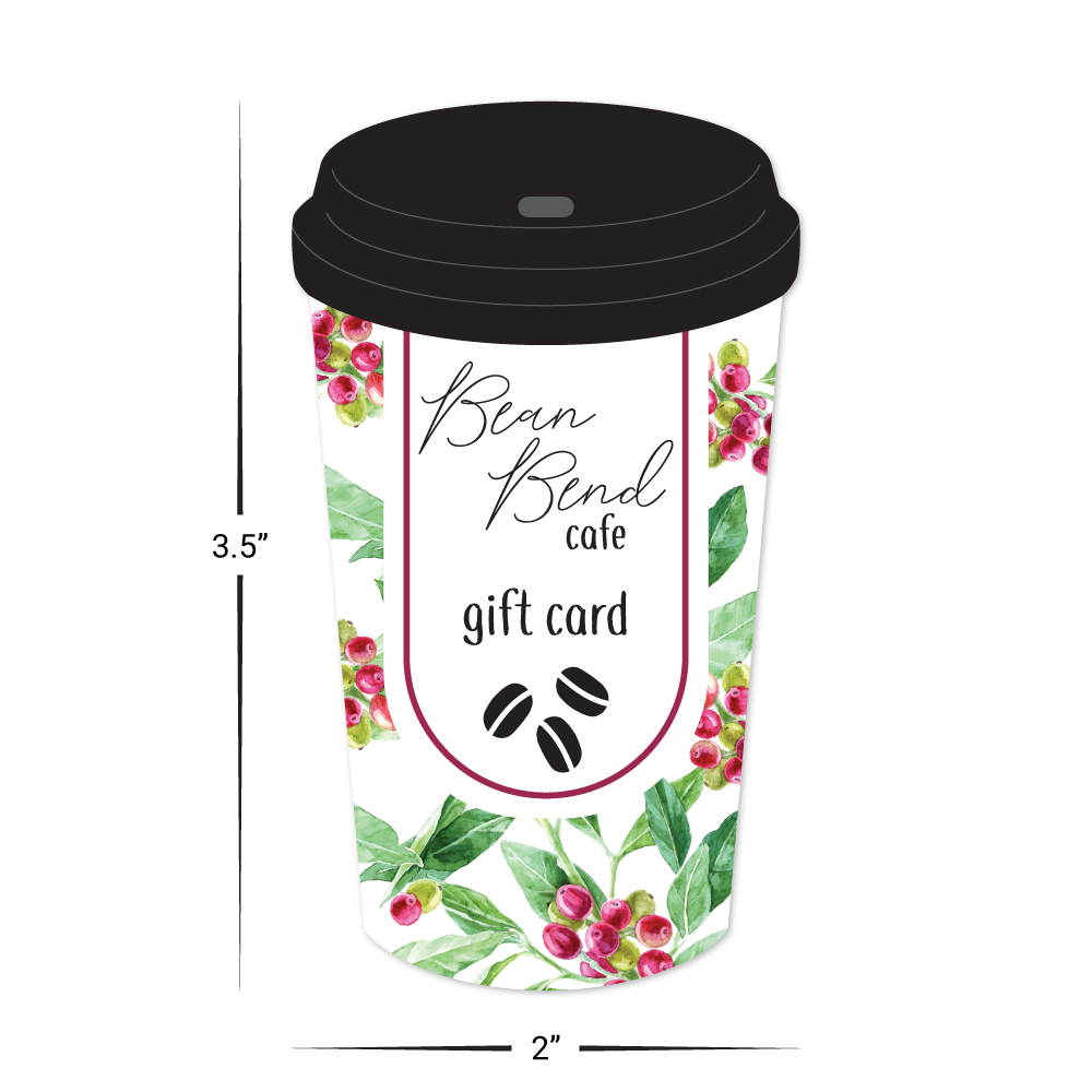 Custom Plastic 2" x 3.5" Coffee Cup Cards