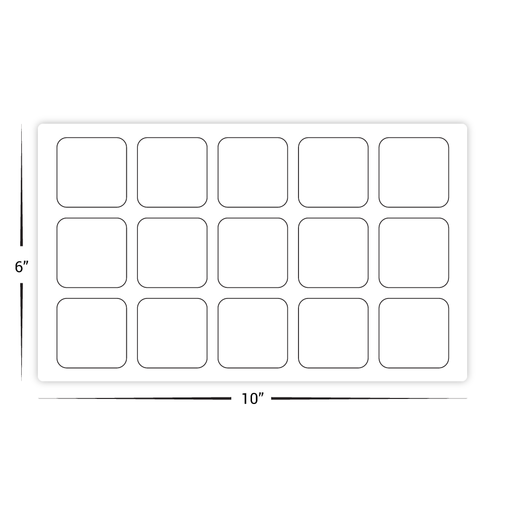 Custom Plastic Punch-Out Card - 15 1.625" x 1.625" Square Cards