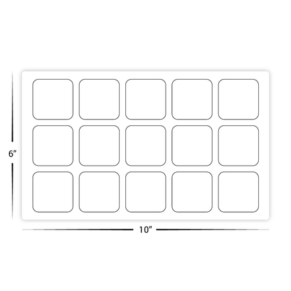 Custom Plastic Punch-Out Card - 15 1.625" x 1.625" Square Cards